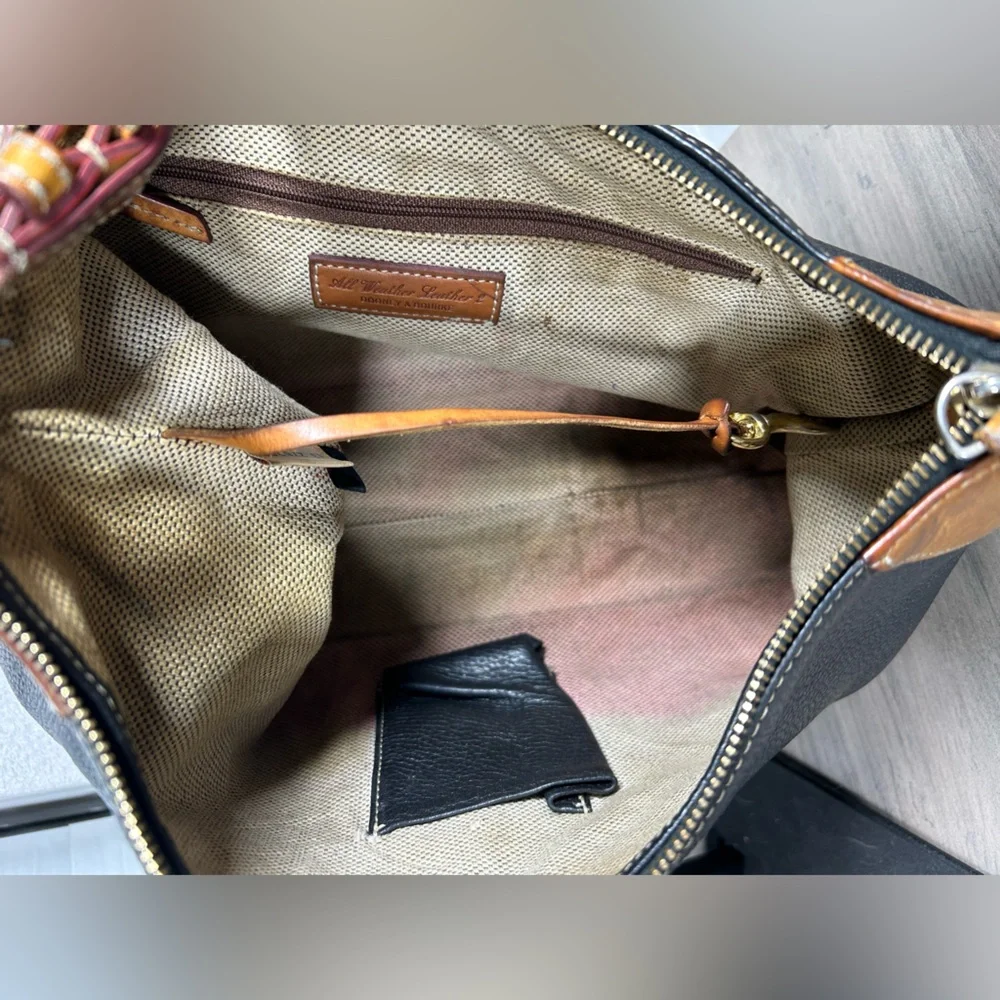 Vintage Dooney & Bourke Black Pebbled All Weather Leather Hobo Shoulder Handbag - Picture 14 of 14